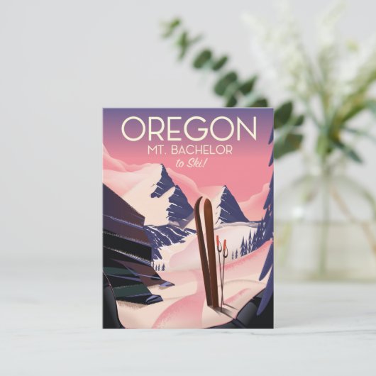 Reisposter Mt. Bachelor Oregon Ski (Staand voorkant)