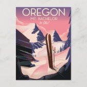 Reisposter Mt. Bachelor Oregon Ski Briefkaart (Voorkant)
