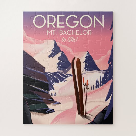 Reisposter Mt. Bachelor Oregon Ski Legpuzzel (Verticaal)