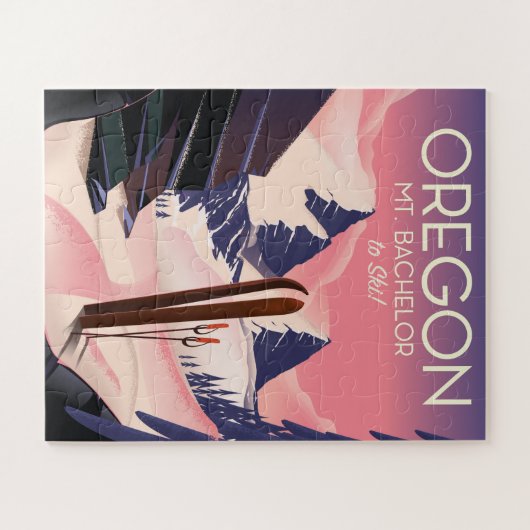 Reisposter Mt. Bachelor Oregon Ski Legpuzzel (Horizontaal)