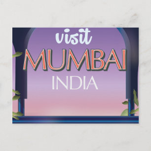 Reisposter Mumbai India in  stijl Briefkaart