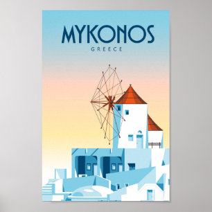 Reisposter Mykonos Griekenland Poster