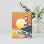 Reisposter Nantucket Massachusetts vuurtoren Briefkaart (Staand voorkant)
