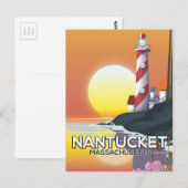 Reisposter Nantucket Massachusetts vuurtoren Briefkaart (Voorkant / Achterkant)
