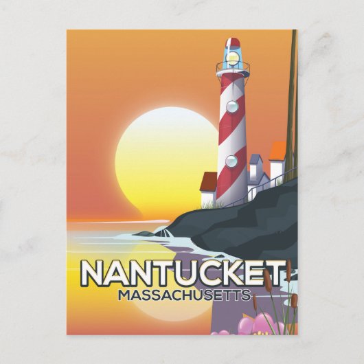 Reisposter Nantucket Massachusetts vuurtoren Briefkaart (Voorkant)