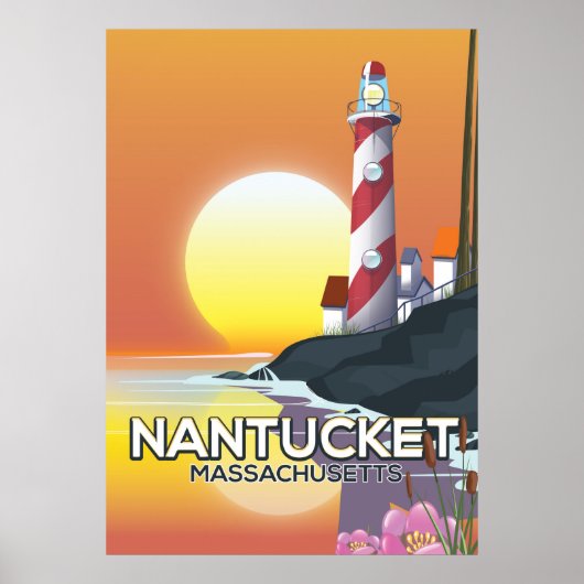 Reisposter Nantucket Massachusetts vuurtoren Poster (Voorkant)