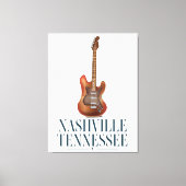 Reisposter Nashville Tennessee Guitar Canvas Afdruk (Voorkant)