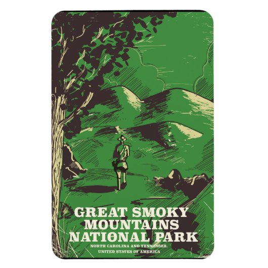 Reisposter Nationaal park Great Smoky Mountains Magneet (Verticaal)