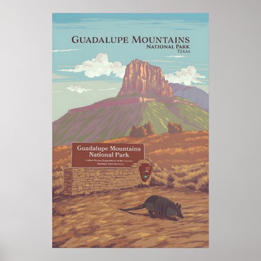 Reisposter Nationaal park Guadalupe Mountains Poster (Voorkant)