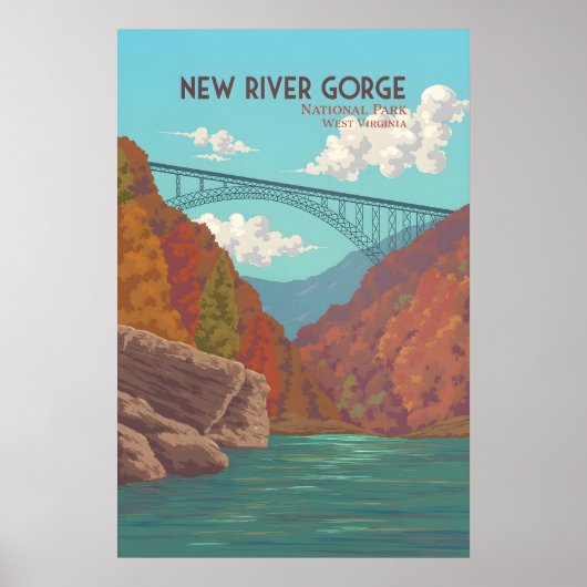 Reisposter Nationaal Park New River Gorge Poster (Voorkant)