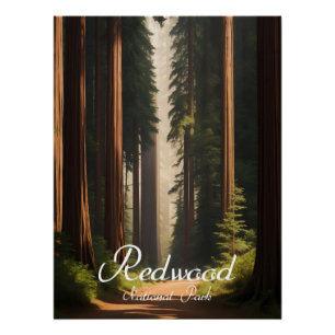 Reisposter Nationaal park Redwood USA Perfect Poster