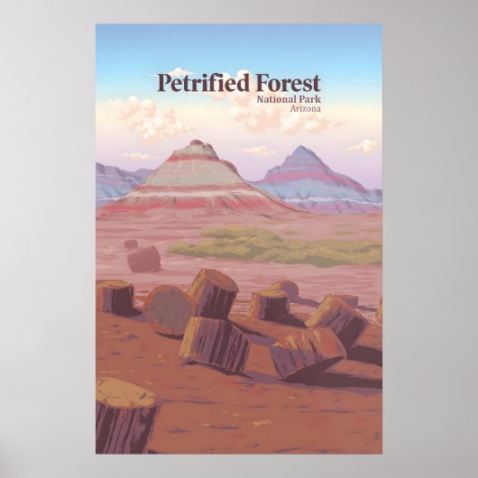 Reisposter Nationaal Park Versteende Woud Poster (Voorkant)