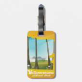 Reisposter Nationaal park Yellowstone. Bagagelabel (Achterkant verticaal)