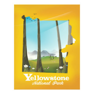 Reisposter Nationaal Park Yellowstone. Foto Afdruk