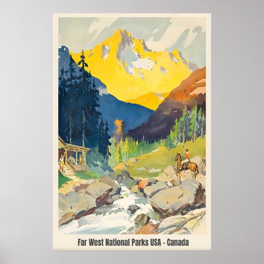 Reisposter Nationale Parken USA Canada Vintage Poster (Voorkant)