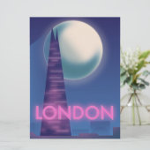 Reisposter Neon London Kaart (Staand voorkant)