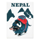 Reisposter Nepal Yak in  stijl Foto Afdruk (Voorkant)
