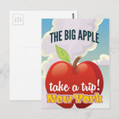 Reisposter New York Big Apple Briefkaart (Voorkant / Achterkant)