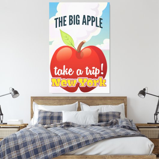 Reisposter New York Big Apple Canvas Afdruk (Insitu (Slaapkamer))