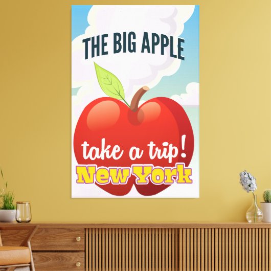 Reisposter New York Big Apple Canvas Afdruk (Insitu (Woonkamer))