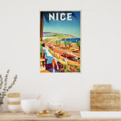 Reisposter Nice, Frankrijk Muurprint Vakantie Poster (Keuken)