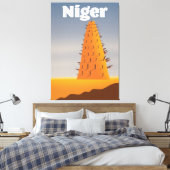 Reisposter Niger Agadez Mosque Canvas Afdruk (Insitu (Slaapkamer))