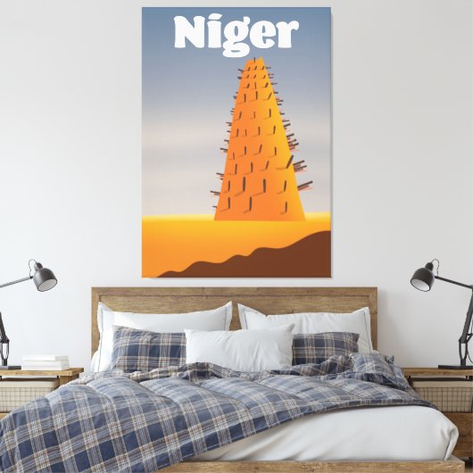 Reisposter Niger Agadez Mosque Canvas Afdruk (Insitu (Slaapkamer))