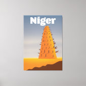 Reisposter Niger Agadez Mosque Canvas Afdruk (Voorkant)
