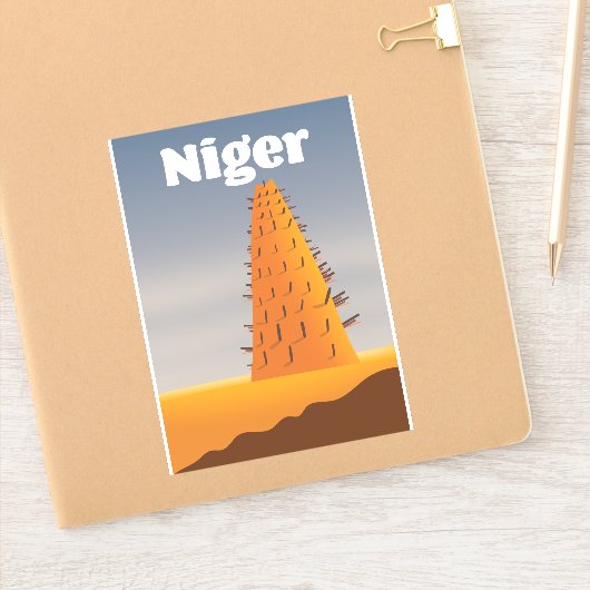 Reisposter Niger Agadez Mosque Sticker (Notitieboek)
