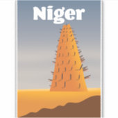 Reisposter Niger Agadez Mosque Sticker (Voorkant)
