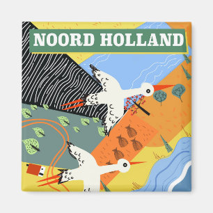 Reisposter Noord-Holland,  stijl Magneet