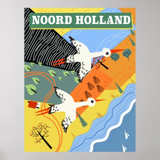 Reisposter Noord-Holland,  stijl Poster (Voorkant)