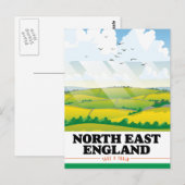 Reisposter Noord-Oost Engeland. Briefkaart (Voorkant / Achterkant)