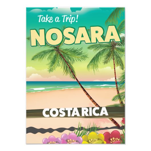 Reisposter Nosara Costa Rican Foto Afdruk (Voorkant)