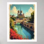 Reisposter Notre Dame, Frankrijk, Poster (Voorkant)