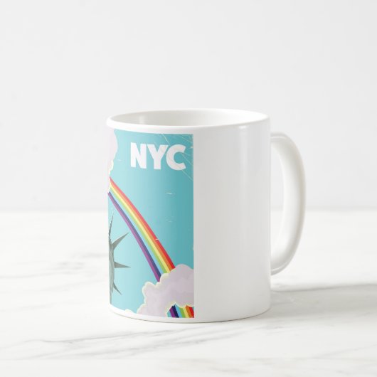 Reisposter NYC Rainbow  stijl Koffiemok (Voorkant rechts)