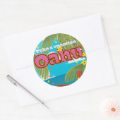 Reisposter Oahu Holiday Ronde Sticker (Envelop)