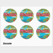 Reisposter Oahu Holiday Ronde Sticker (Vel)