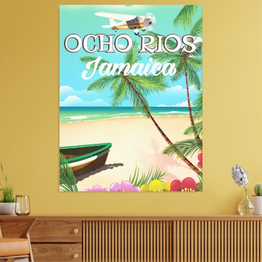 Reisposter Ocho Rios Jamaica Canvas Afdruk (Insitu (Woonkamer))
