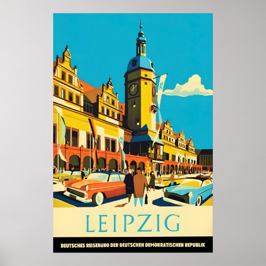Reisposter Oost-Duitsland Leipzig, Saksen Poster (Voorkant)
