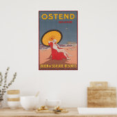 Reisposter Oostende België Stranden Kunstprint Poster (Keuken)