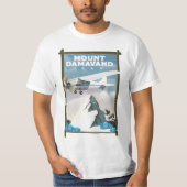 Reisposter op de berg Damavand Iran. T-shirt (Voorkant)