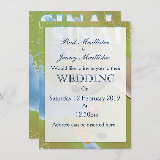 Reisposter op het schiereiland Sinai Kaart (Voorkant / Achterkant)