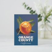 Reisposter Orange County California.  Briefkaart (Staand voorkant)