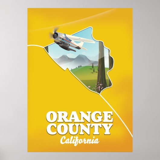 Reisposter Orange County Californië Poster (Voorkant)