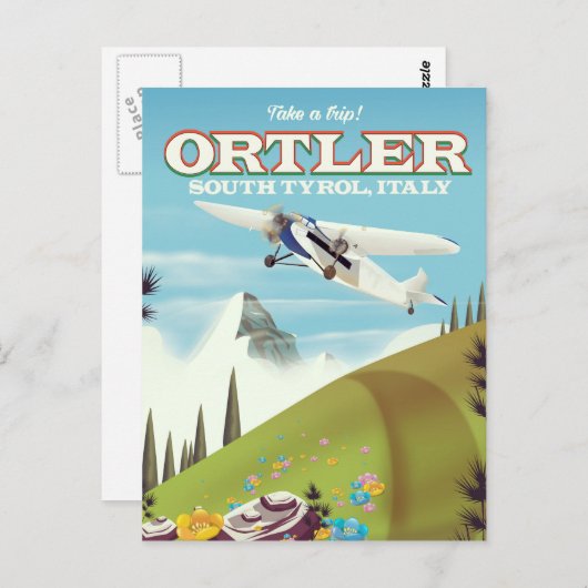 Reisposter Ortler - Zuid-Tirol, Italië Briefkaart (Voorkant / Achterkant)