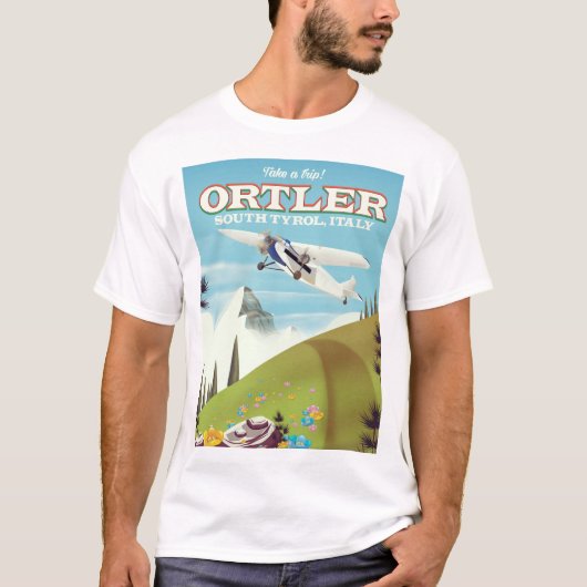 Reisposter Ortler - Zuid-Tirol, Italië T-shirt (Voorkant)