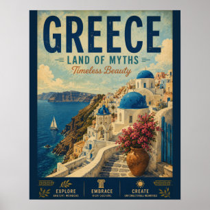 Reisposter Oud-Griekenland met Kuststad en Poster