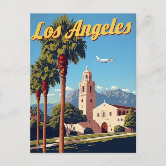 Reisposter Oud Los Angeles Missie Briefkaart (Voorkant)