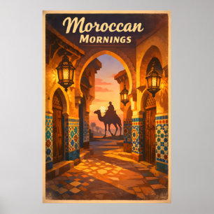 Reisposter Oud Marokko - Marokkaanse Ochtenden Pos Poster